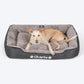 HUFT Personalised Furever Cosy Lounger Bed For Dog - Charcoal Black