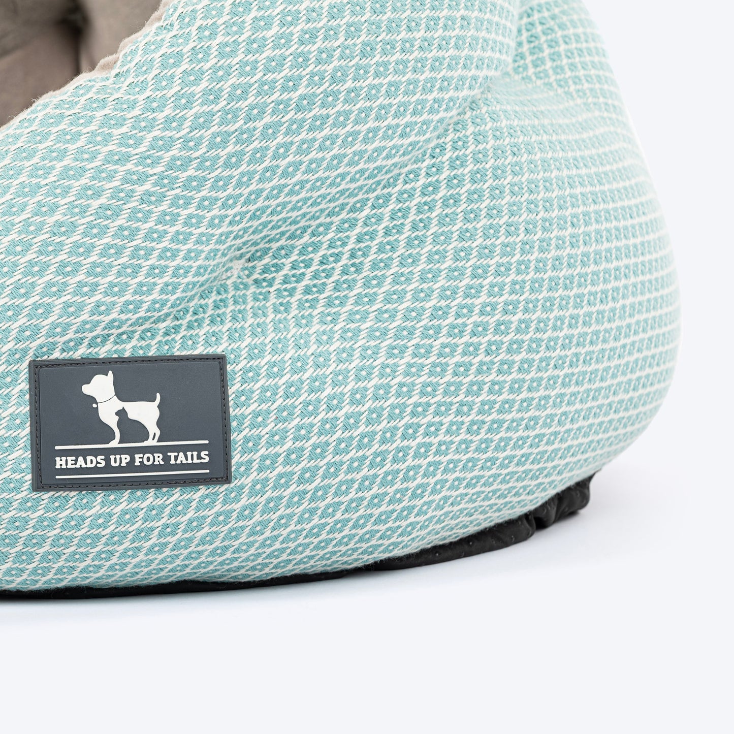 HUFT Purrfect Perch Bed With Fish Plush Toy For Cat & Puppy - Light Blue & Grey - Heads Up For Tails