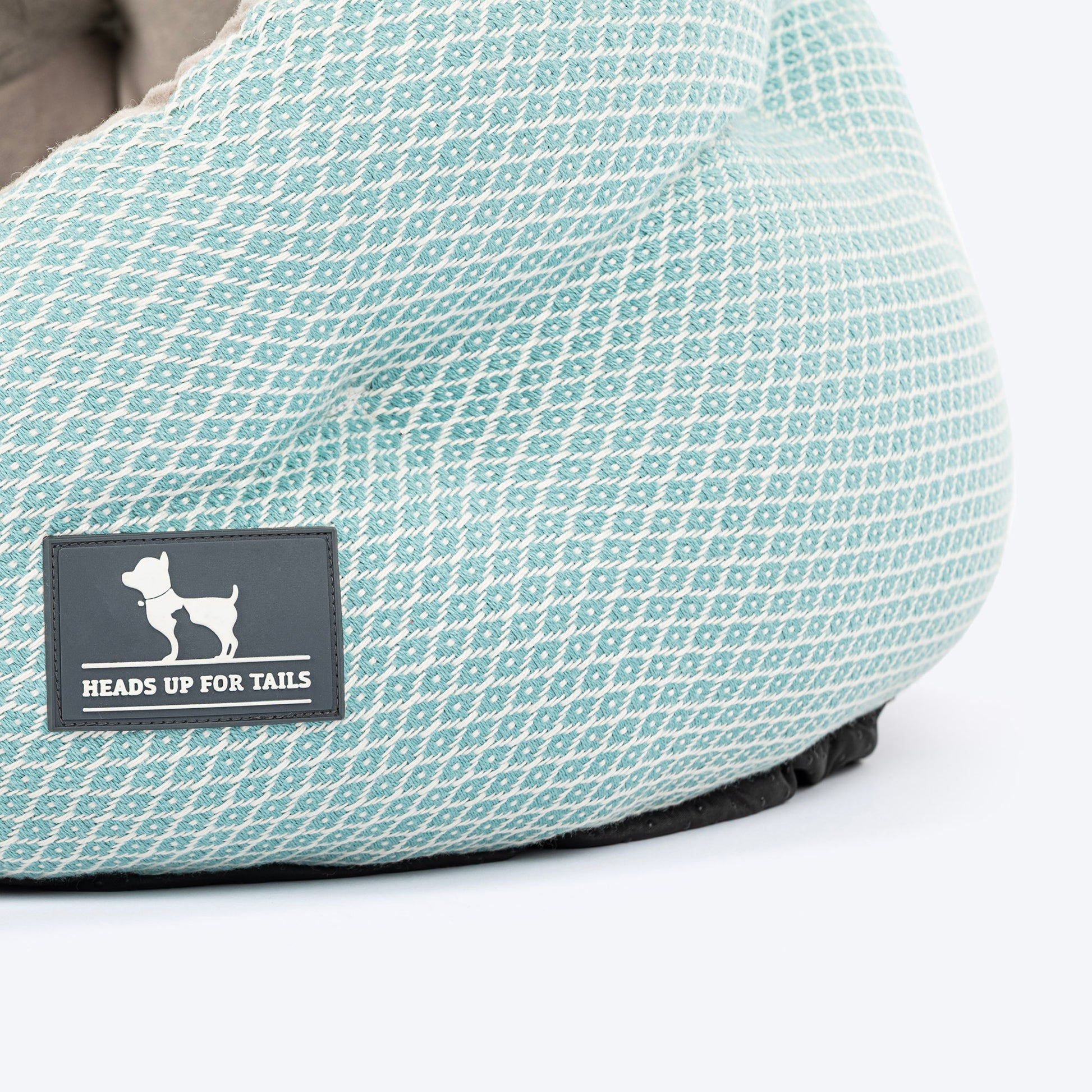 HUFT Purrfect Perch Bed With Fish Plush Toy For Cat & Puppy - Light Blue & Grey - Heads Up For Tails