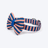 HUFT Happy Stripes Bow Tie With Collar For Dog - Blue & Peach - Heads Up For Tails