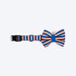 HUFT Happy Stripes Bow Tie With Collar For Dog - Blue & Peach - Heads Up For Tails