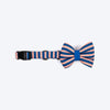 HUFT Happy Stripes Bow Tie With Collar For Dog - Blue & Peach - Heads Up For Tails