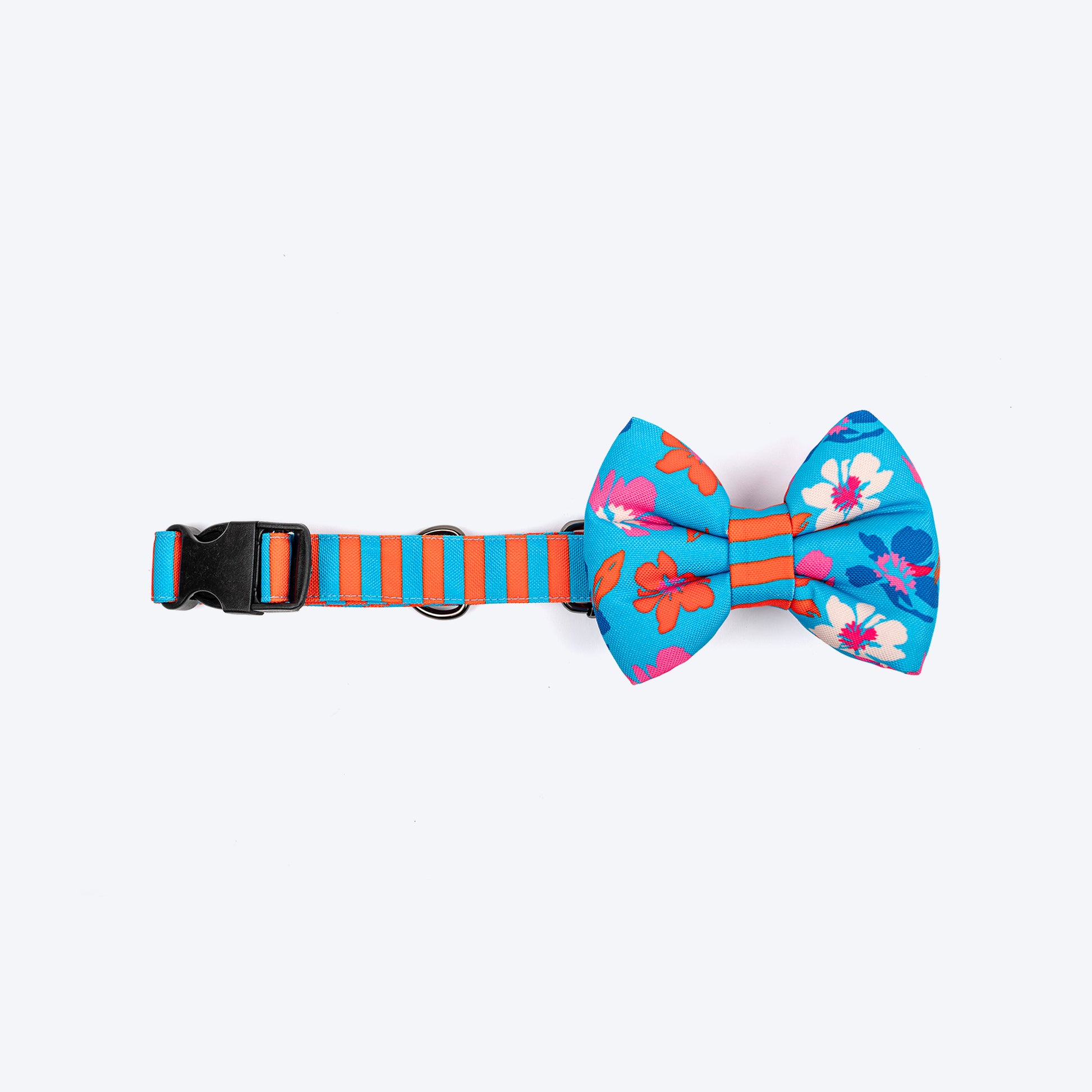HUFT Summer Bloom Bow Tie With Collar For Dog - Blue - Heads Up For Tails