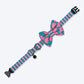 HUFT Pawsome Blossom Bow Tie With Collar For Dog - Green & Pink - Heads Up For Tails