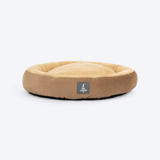 TLC Round Retreat Bed For Dog & Cat - Brown