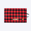 HUFT Personalised Checkered Cuddle Mat For Dog & Cat - Red & Black - Heads Up For Tails