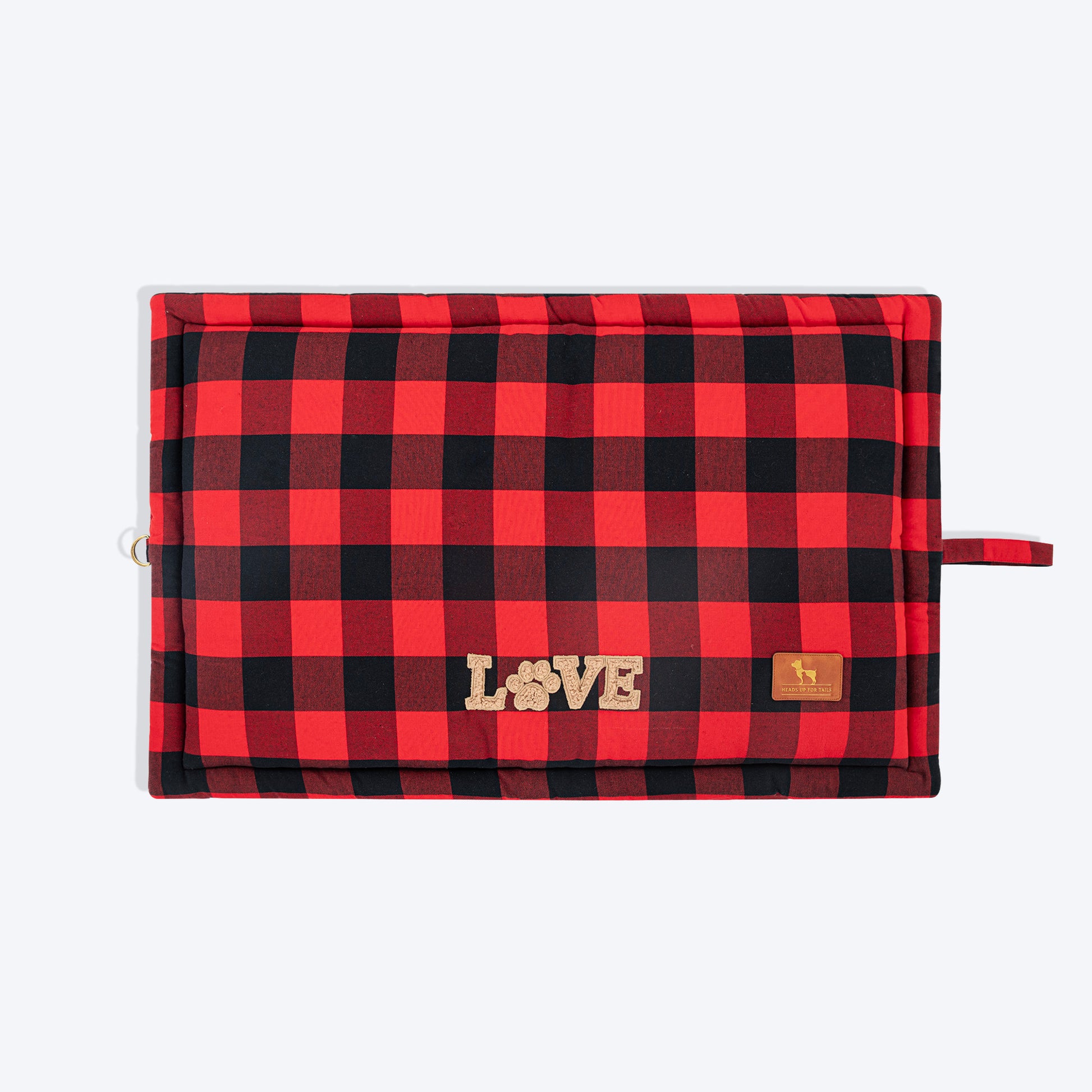 HUFT Love Plaid Mat For Dog - Red & Black - Heads Up For Tails