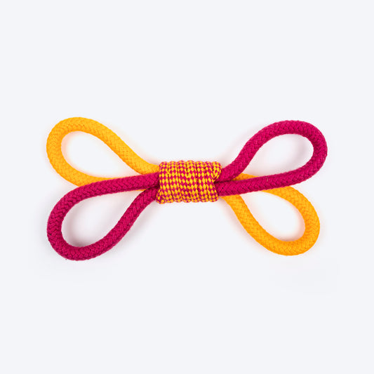 Dash Dog Loopster Rope Toy For Dog - Pink & Orange - Heads Up For Tails