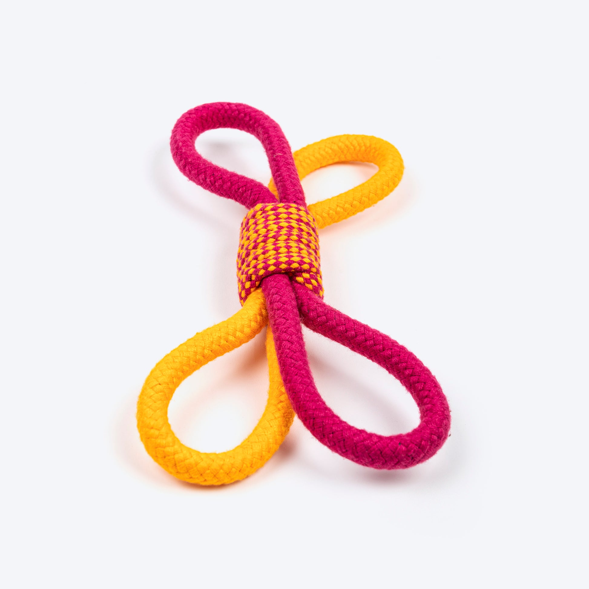 Dash Dog Loopster Rope Toy For Dog - Pink & Orange - Heads Up For Tails