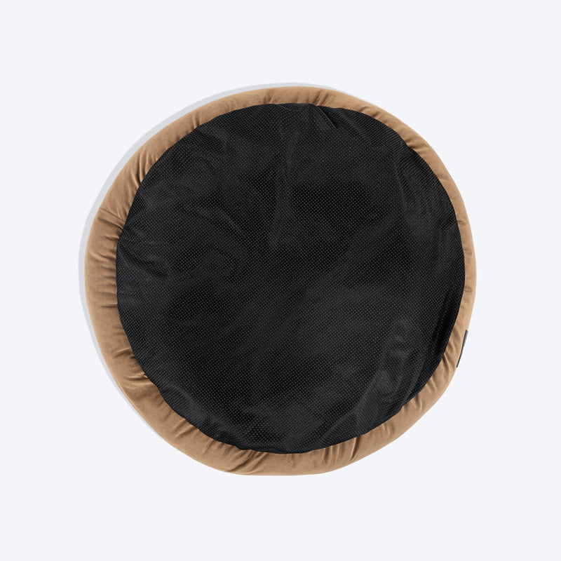 TLC Round Retreat Bed For Dog & Cat - Brown - Heads Up For Tails