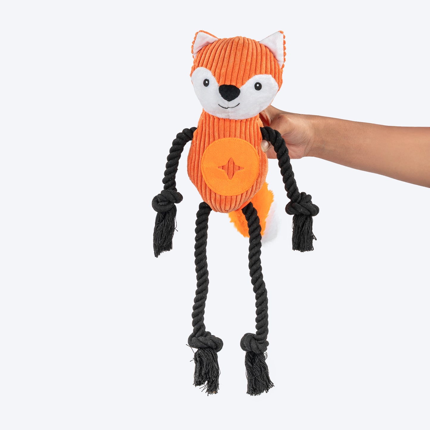 HUFT Phoebe The Fox Rope Toy For Dog - Orange & Black
