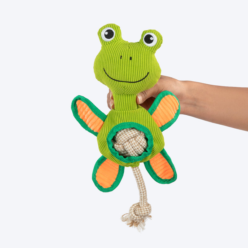 HUFT Hugs & Hops Frog Plush Toy for Dog - Green - Heads Up For Tails