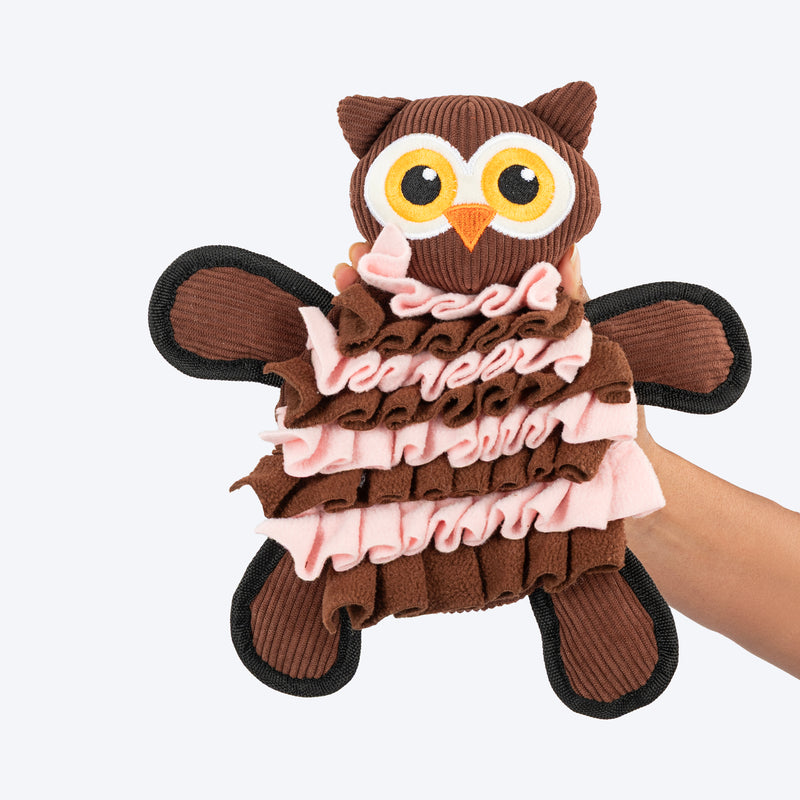 HUFT Ollie the Owl Snuffle Toy for Dog - Pink & Brown - Heads Up For Tails