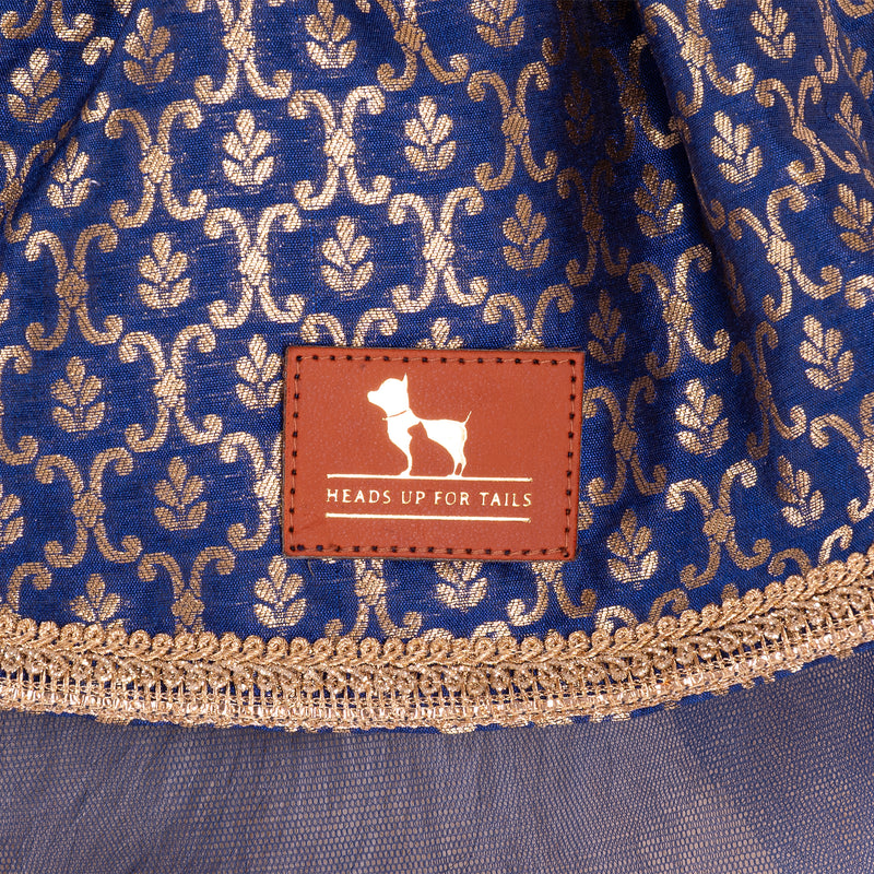 HUFT Customised Neel Mehfil Lehenga Dress For Dog & Cat - Navy Blue