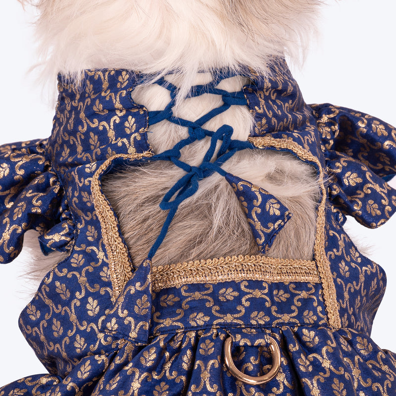 HUFT Customised Neel Mehfil Lehenga Dress For Dog & Cat - Navy Blue