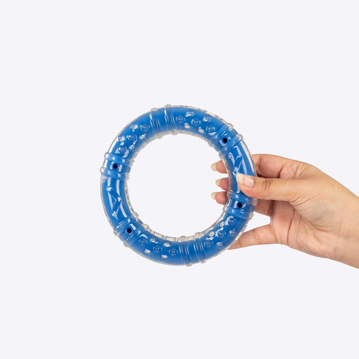 HUFT Chewtastic Tug-O-Ring Chew Toy For Dog - Blue - Heads Up For Tails
