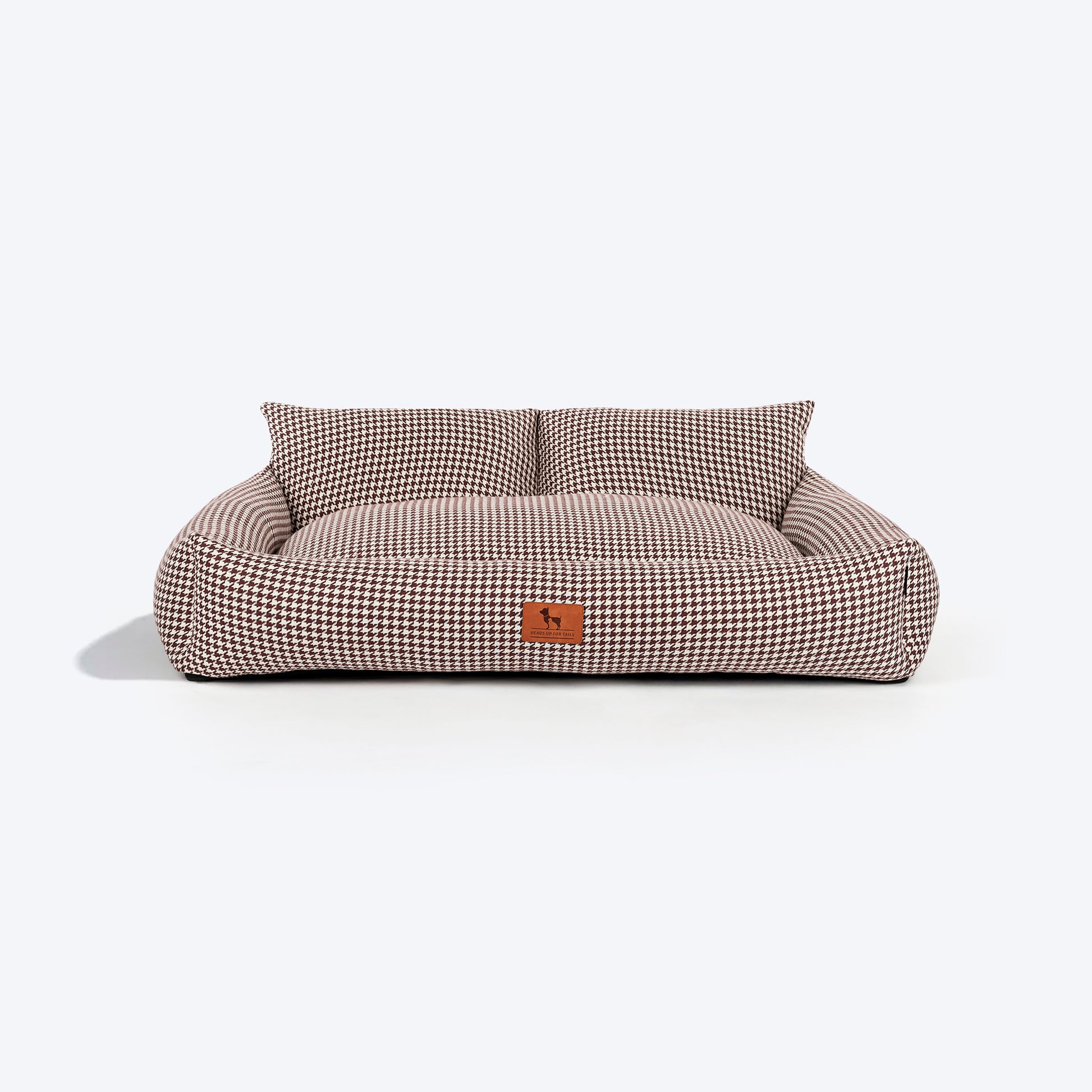 HUFT Cookie Houndstooth Lounger Bed For Dog - Brown - Heads Up For Tails