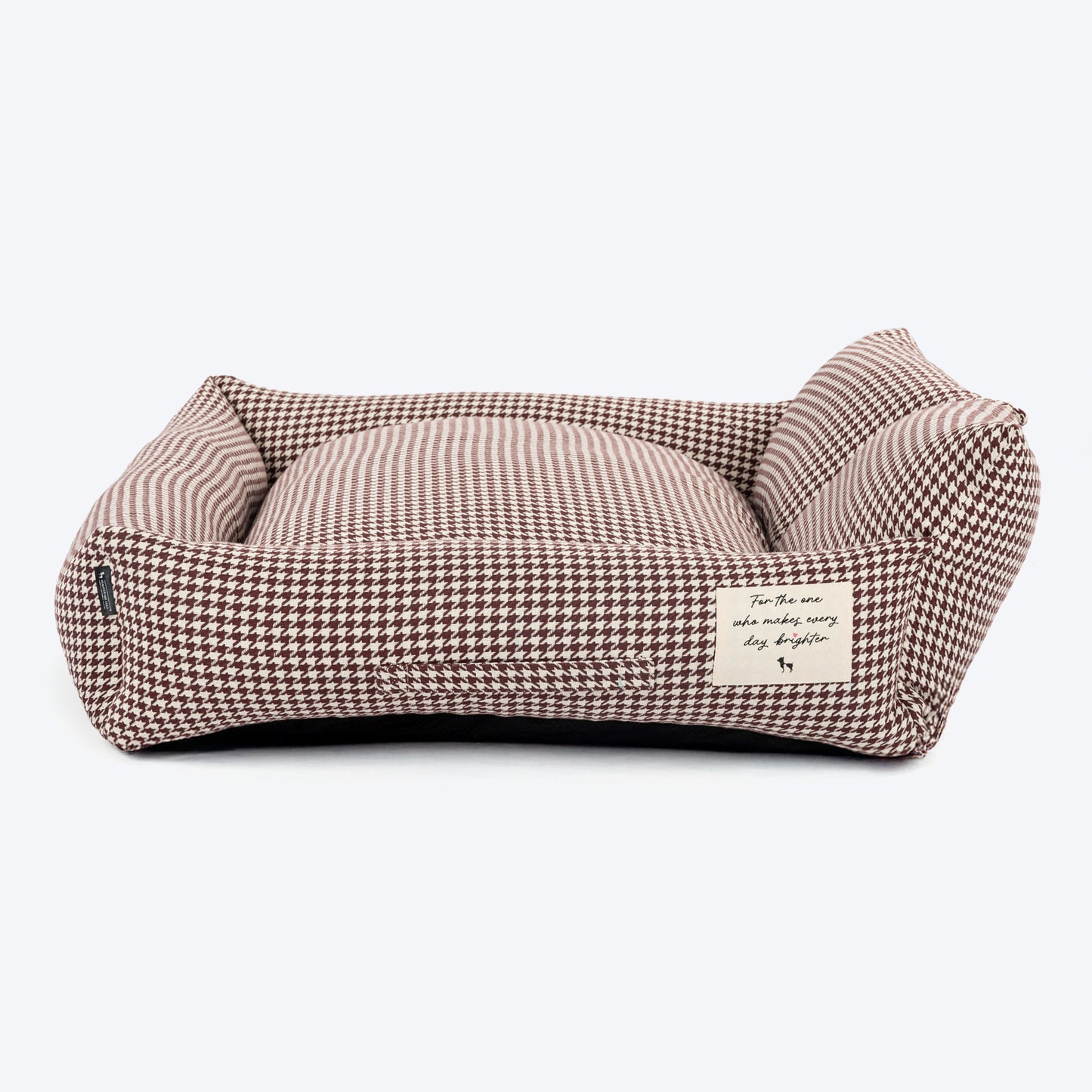 HUFT Cookie Houndstooth Lounger Bed For Dog - Brown - Heads Up For Tails