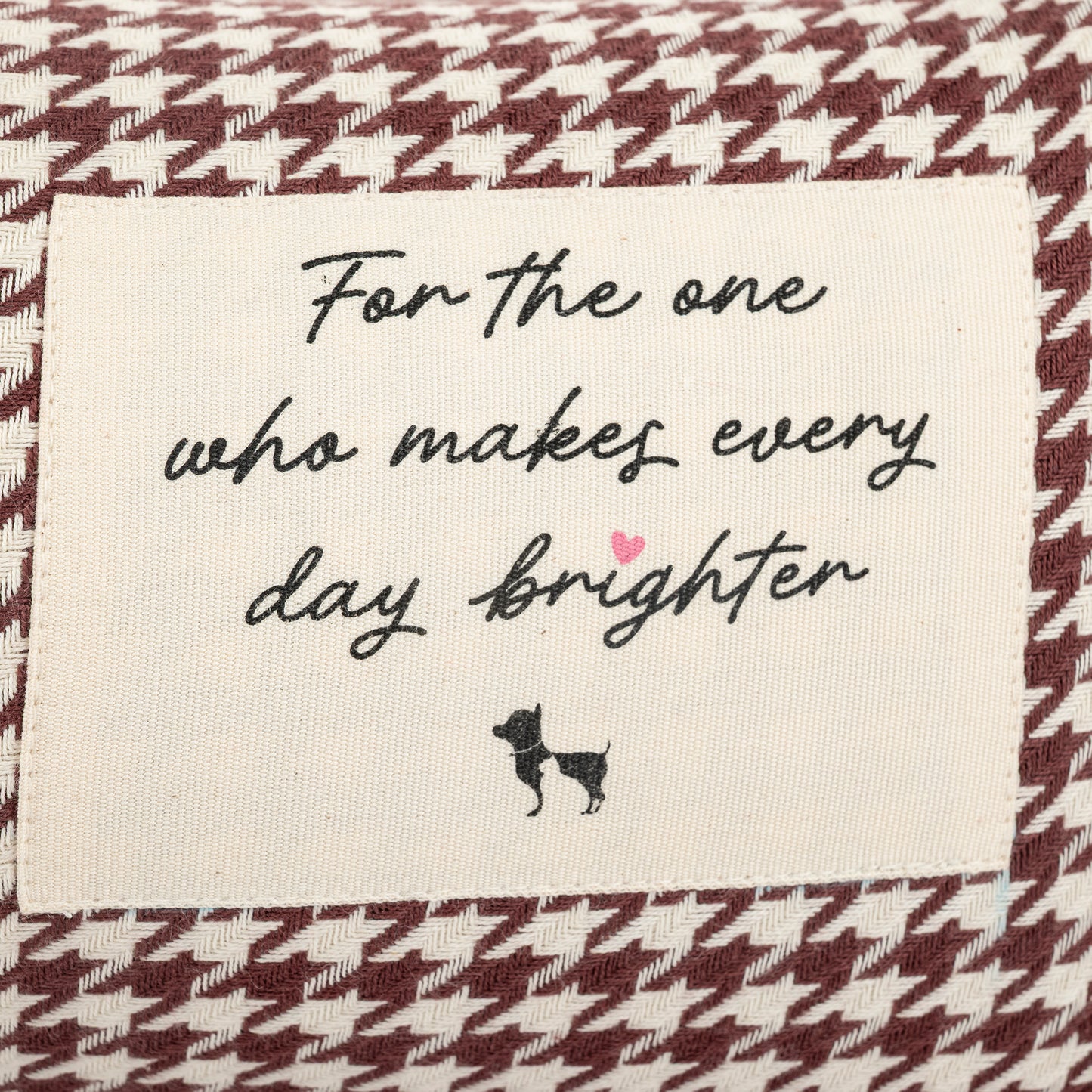 HUFT Cookie Houndstooth Lounger Bed For Dog - Brown - Heads Up For Tails