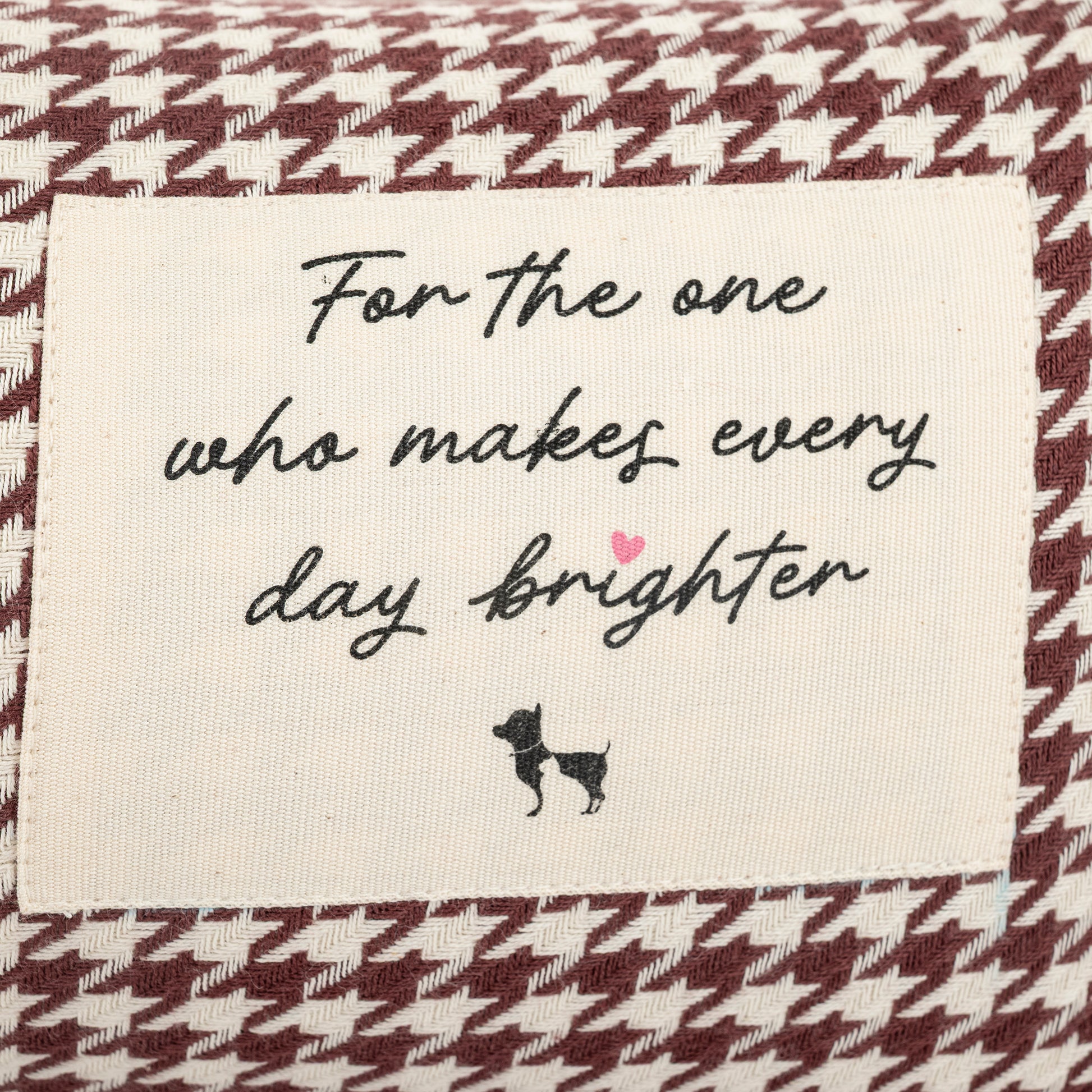 HUFT Cookie Houndstooth Lounger Bed For Dog - Brown - Heads Up For Tails