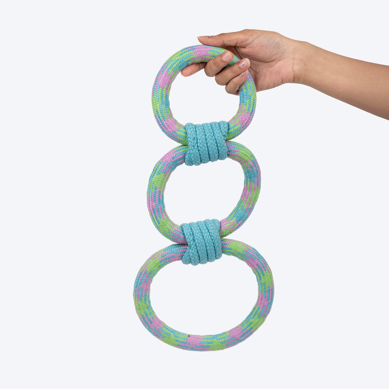 Dash Dog Triple Tugger Rope Toy For Dog - Multicolor - Heads Up For Tails
