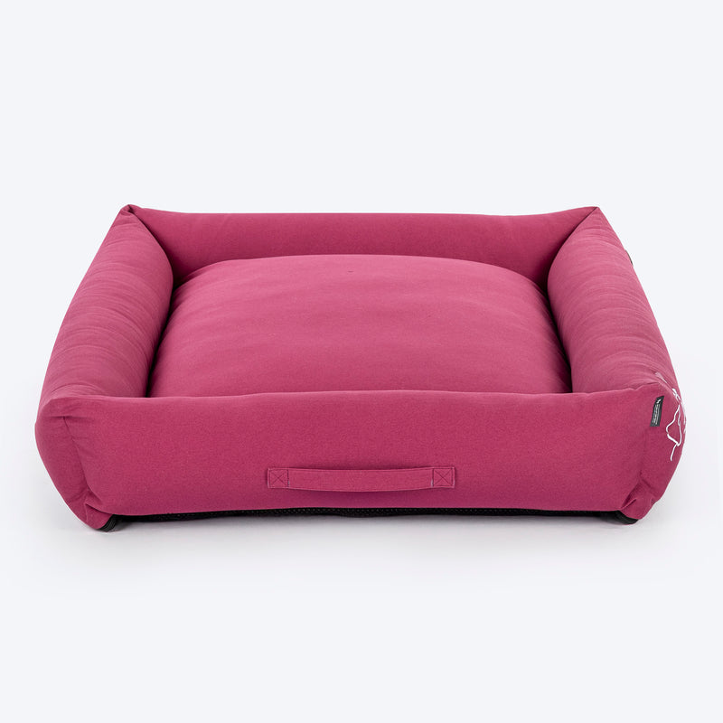 HUFT Personalised Sniff The Love Lounger Bed For Dog - Dark Magenta - Heads Up For Tails