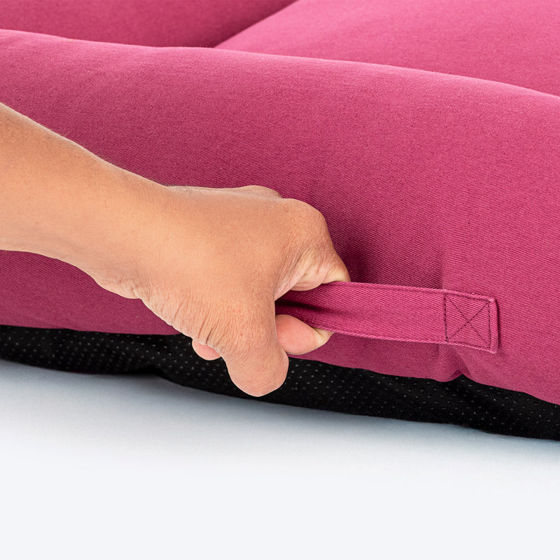 HUFT Personalised Sniff The Love Lounger Bed For Dog - Dark Magenta - Heads Up For Tails