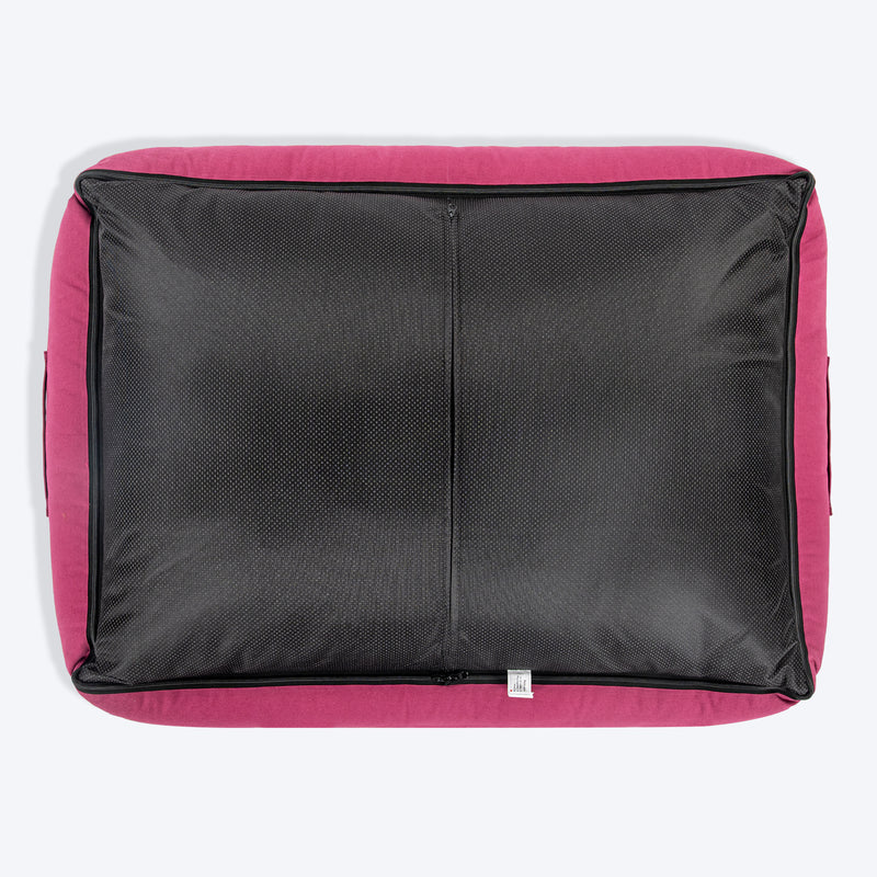 HUFT Personalised Sniff The Love Lounger Bed For Dog - Dark Magenta - Heads Up For Tails