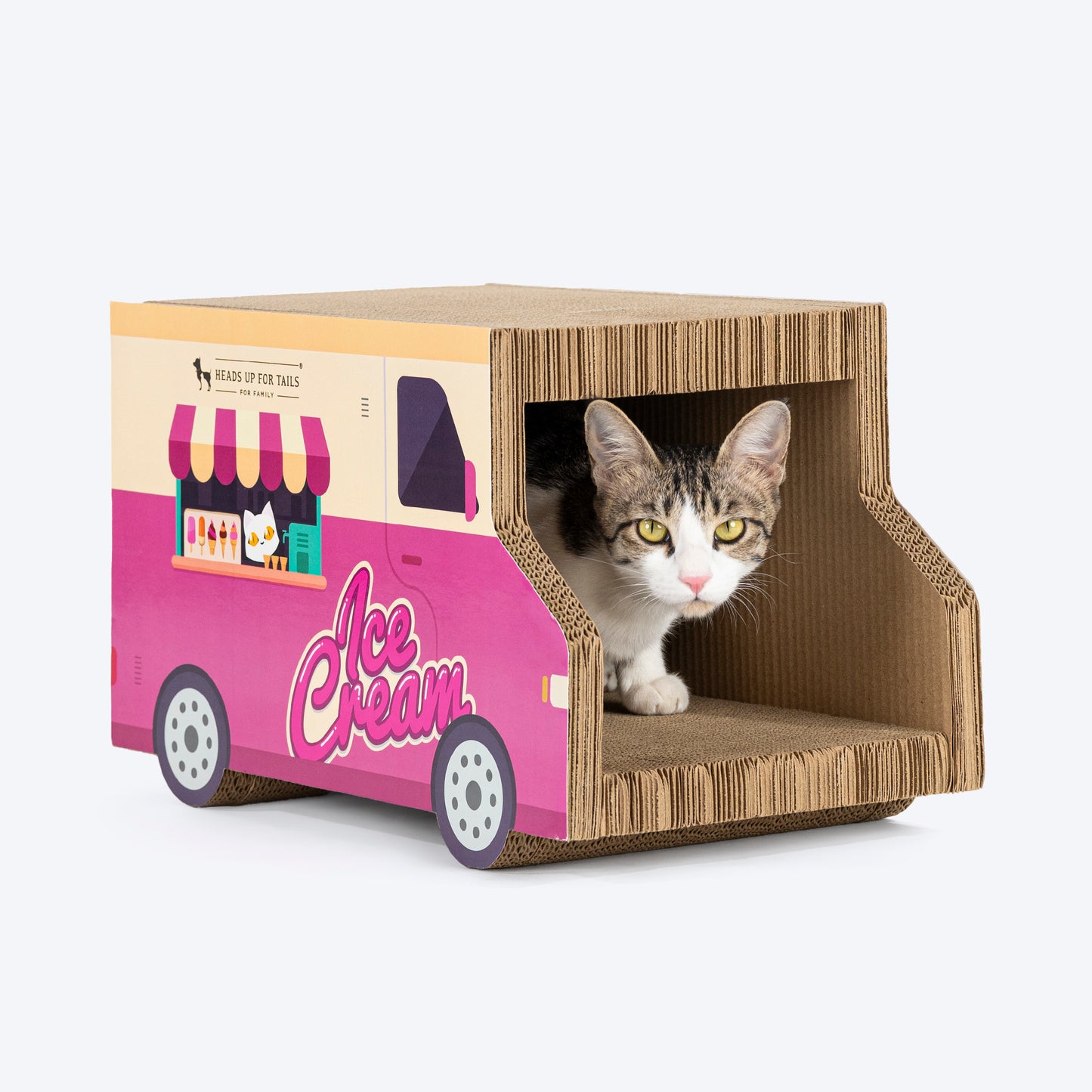 HUFT Purrfect Ice Cream Van Scratcher For Cat - Red