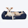 HUFT Classic Lounger Dog Bed - Grey & Navy - Heads Up For Tails