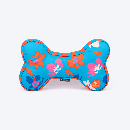 HUFT Summer Bloom Dog Bone Cushion - Blue - Heads Up For Tails
