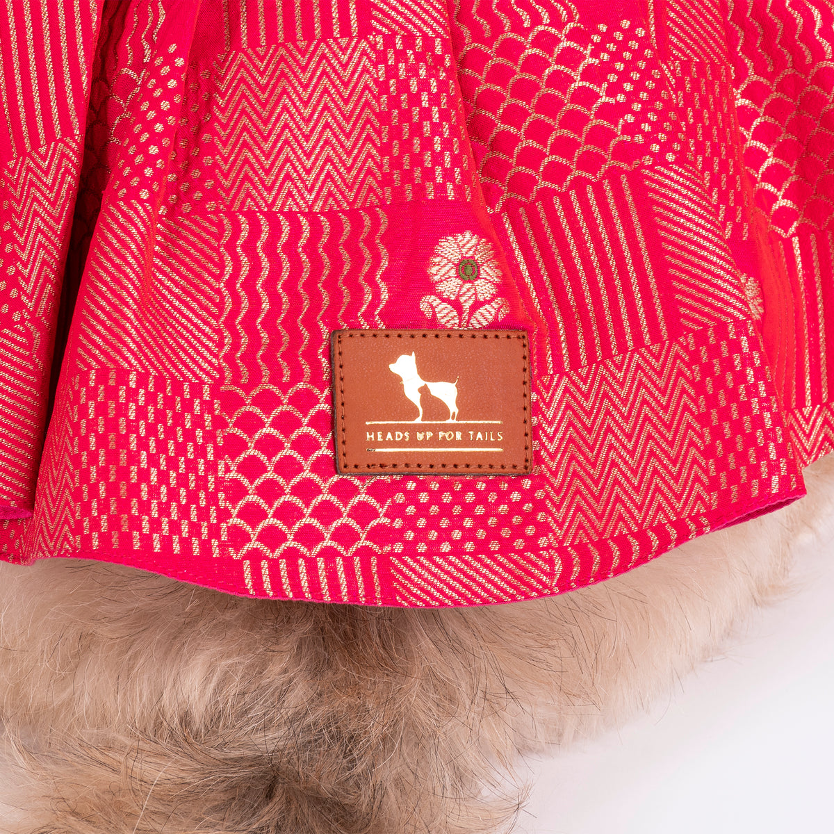 HUFT Customised Rang Rani Lehenga Choli Set For Dog & Cat - Green & Pink