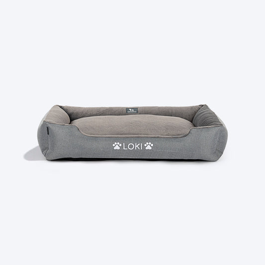 HUFT Personalised Furever Cosy Lounger Dog Bed - Dark Grey