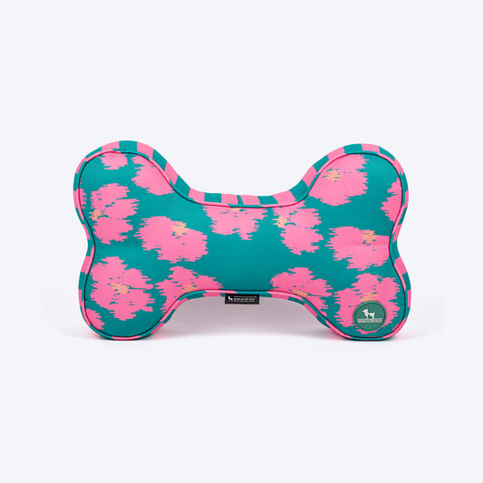HUFT Pawsome Blossom Bone Cushion For Dog - Green & Pink - Heads Up For Tails