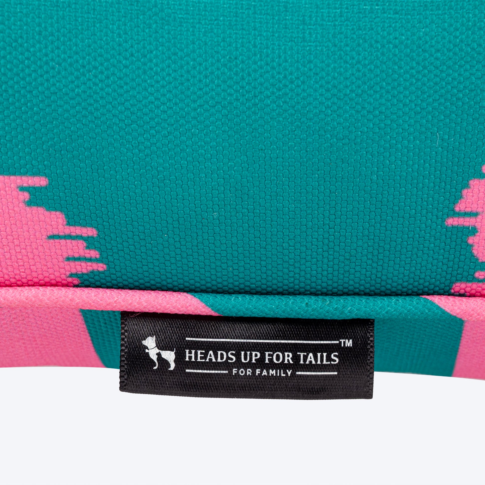 HUFT Pawsome Blossom Bone Cushion For Dog - Green & Pink - Heads Up For Tails