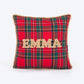 HUFT Personalised Tartan Snuggle Cushion Cover For Dog & Cat - Red & Green