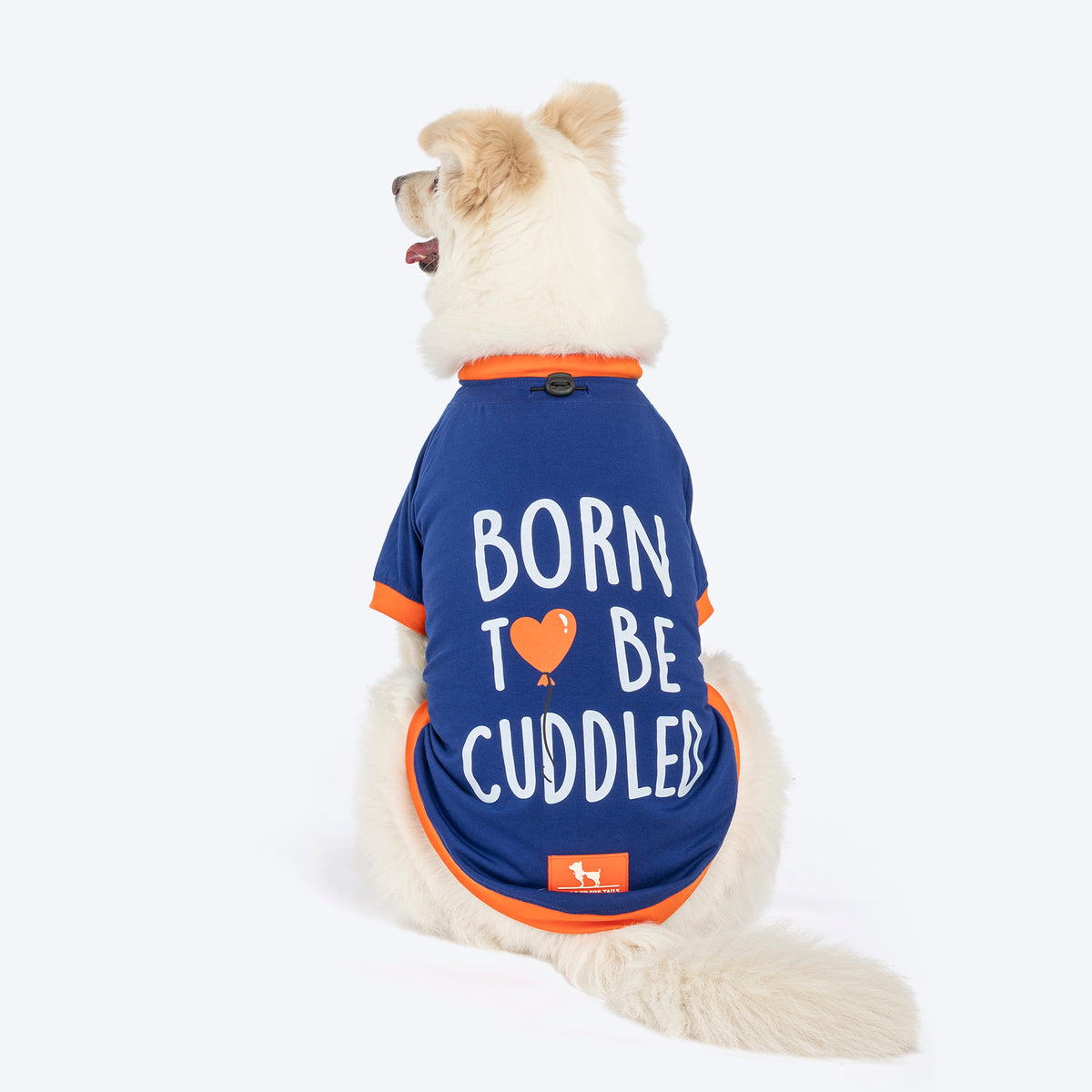 HUFT Born To Be Cuddled Printed T-Shirt For Dog - Navy Blue - Heads Up For Tails