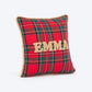 HUFT Personalised Tartan Snuggle Cushion Cover For Dog & Cat - Red & Green