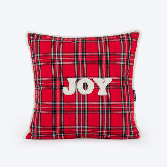 HUFT Personalised Tartan Plaid Snuggle Cushion Cover For Dog & Cat - Red