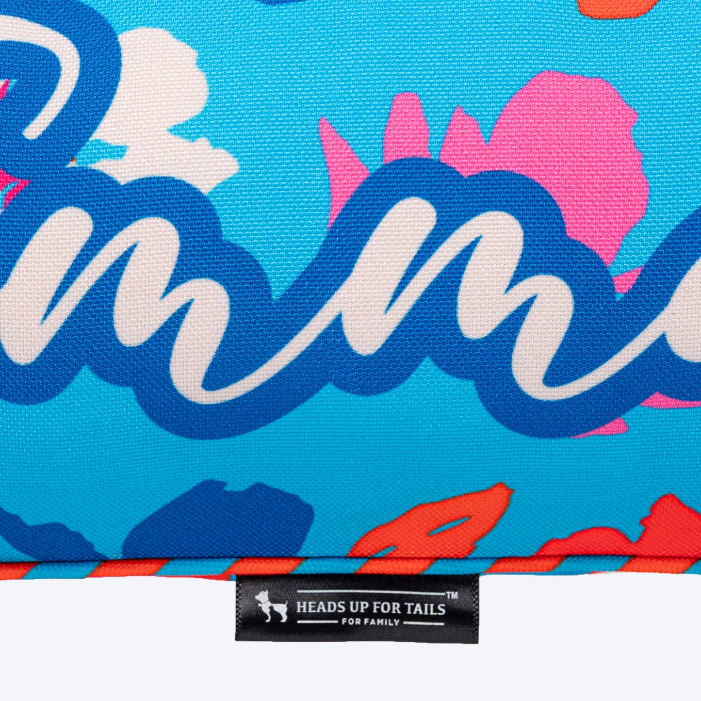 HUFT Personalised Summer Bloom Bone Cushion For Dog - Blue - Heads Up For Tails