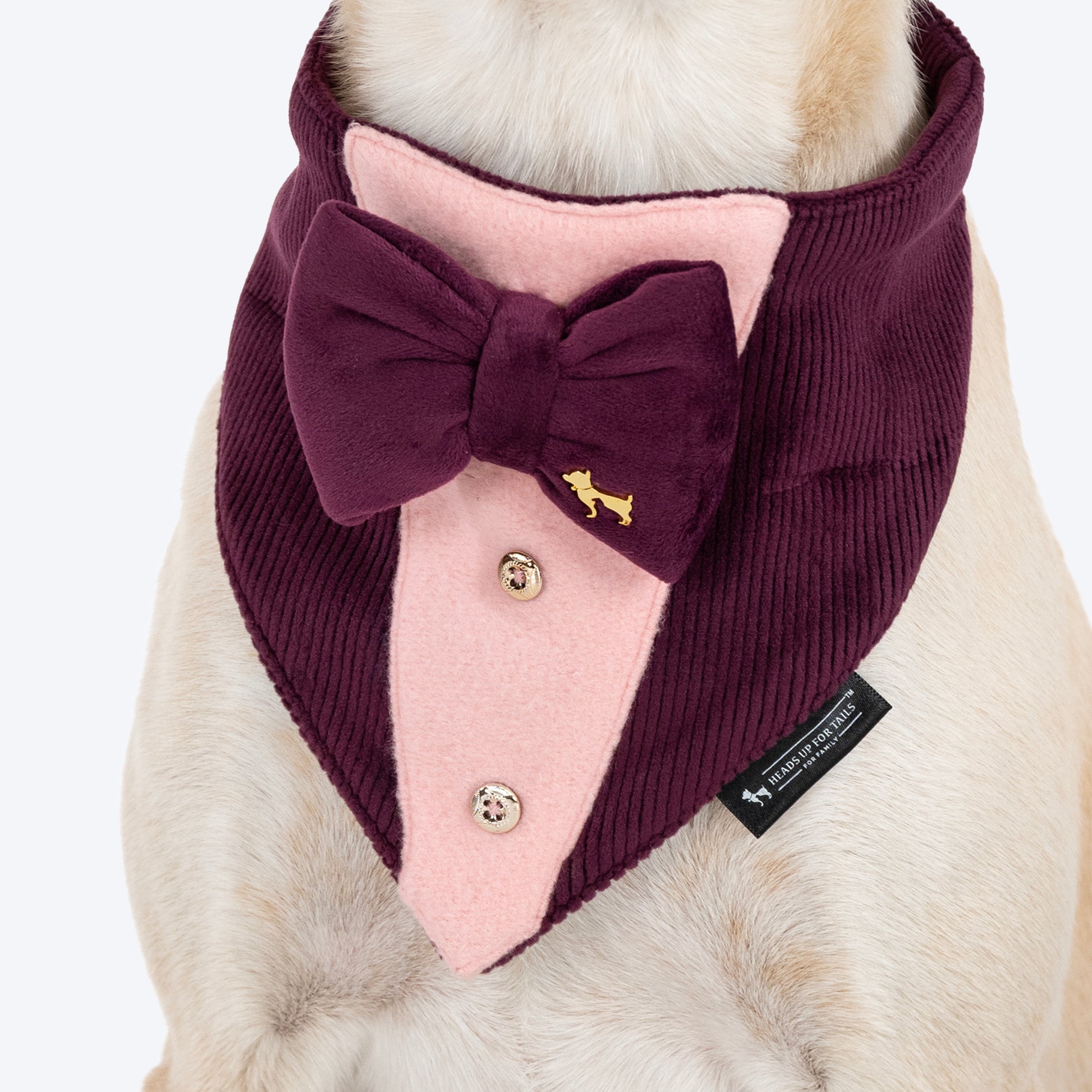 HUFT Dapper Doggy Bandana For Dog - Violet - Heads Up For Tails