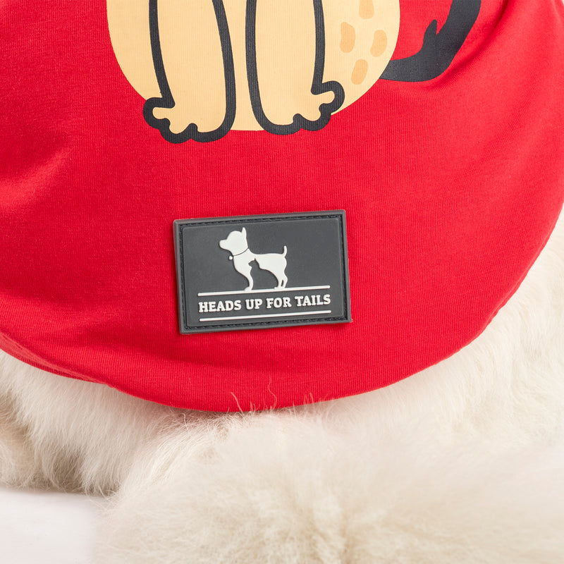 HUFT Pretty Pupper Printed T-Shirt For Dog - Red - Heads Up For Tails