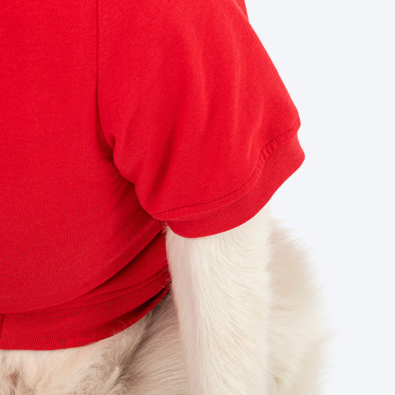 HUFT Pretty Pupper Printed T-Shirt For Dog - Red - Heads Up For Tails