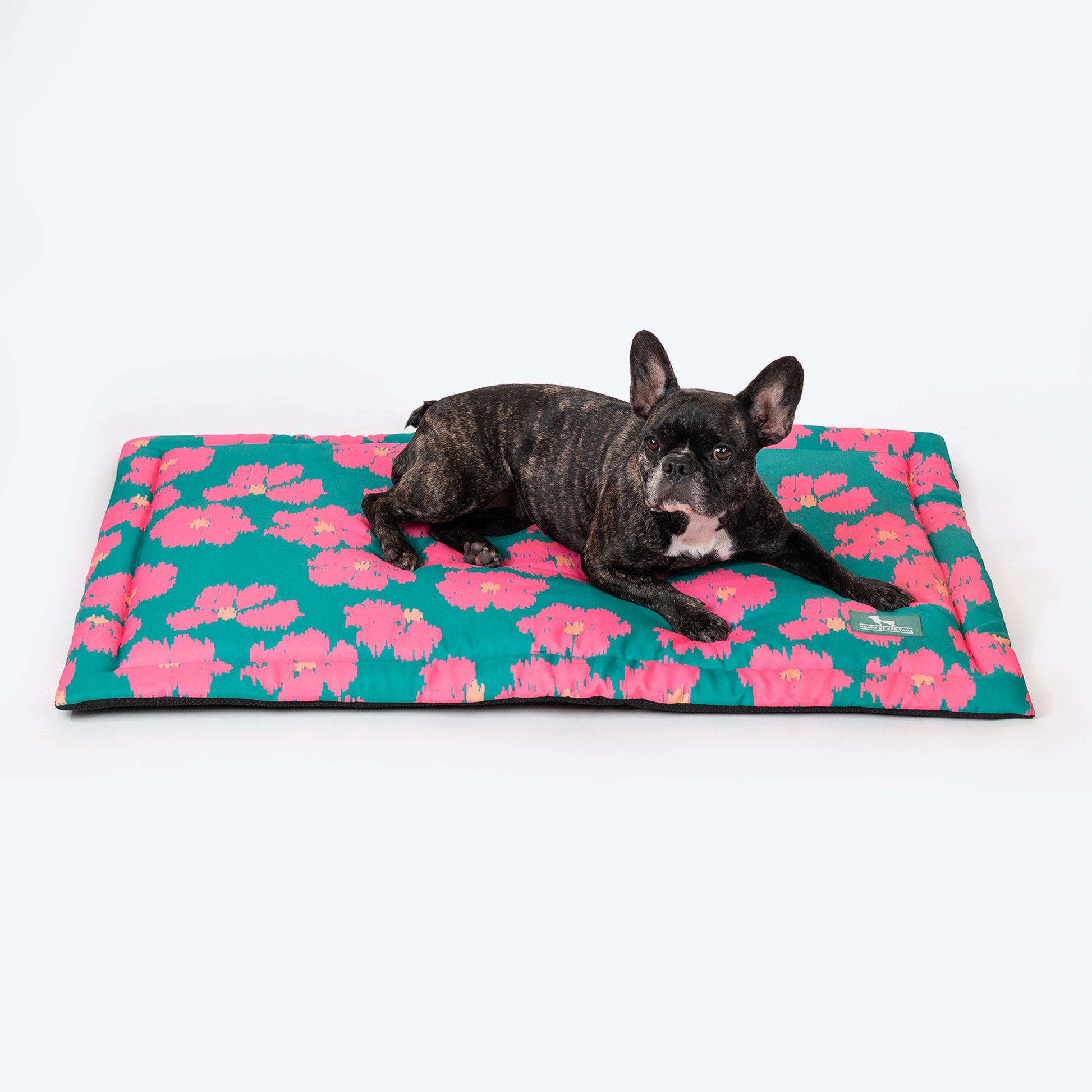 HUFT Pawsome Blossom Mat For Dog - Green & Pink - Heads Up For Tails