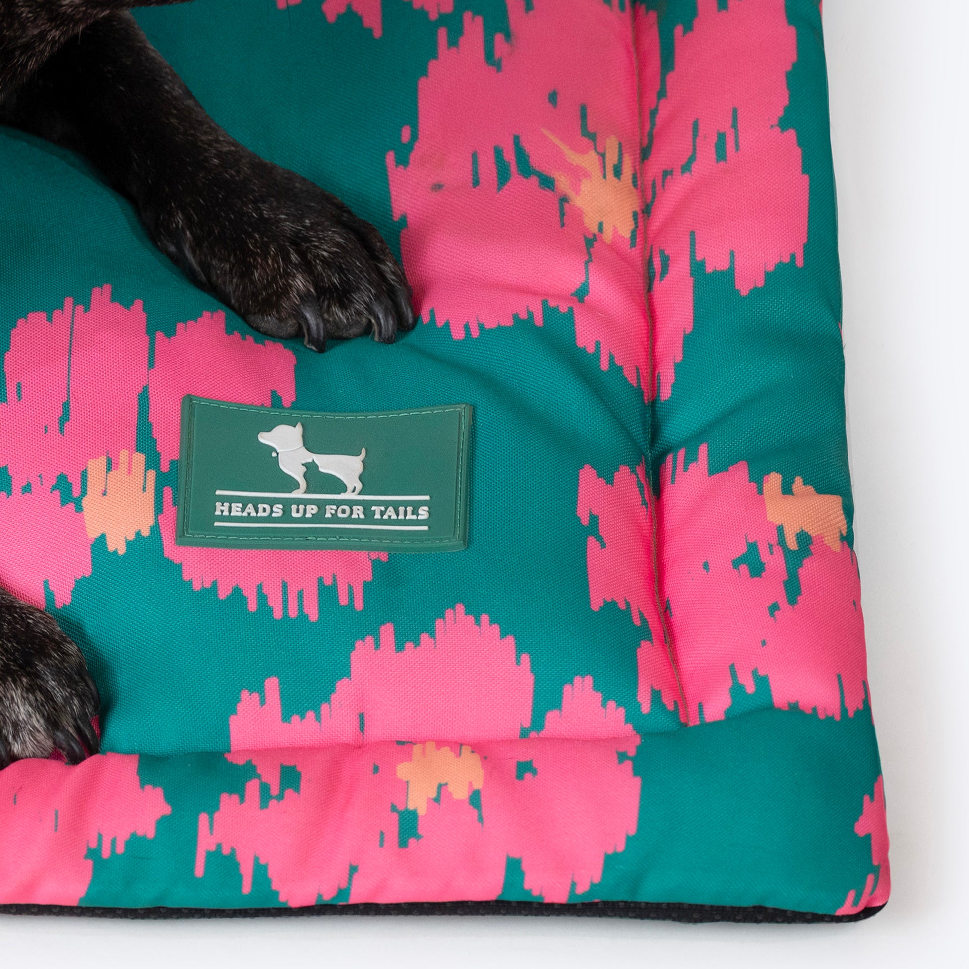 HUFT Pawsome Blossom Mat For Dog - Green & Pink - Heads Up For Tails