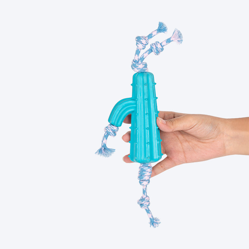 Dash Dog Texas Twist Rope Toy For Dog - White & Turquoise_06