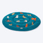 HUFT Doggie Doodles Circular Mat For Dog & Cat - Petrol Blue