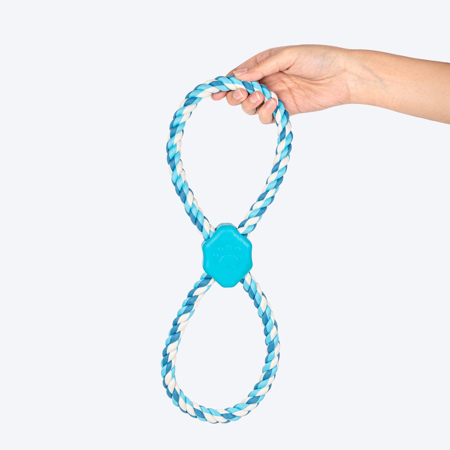 Dash Dog Duo Looparoo Rope Toy For Dog - White & Turquoise