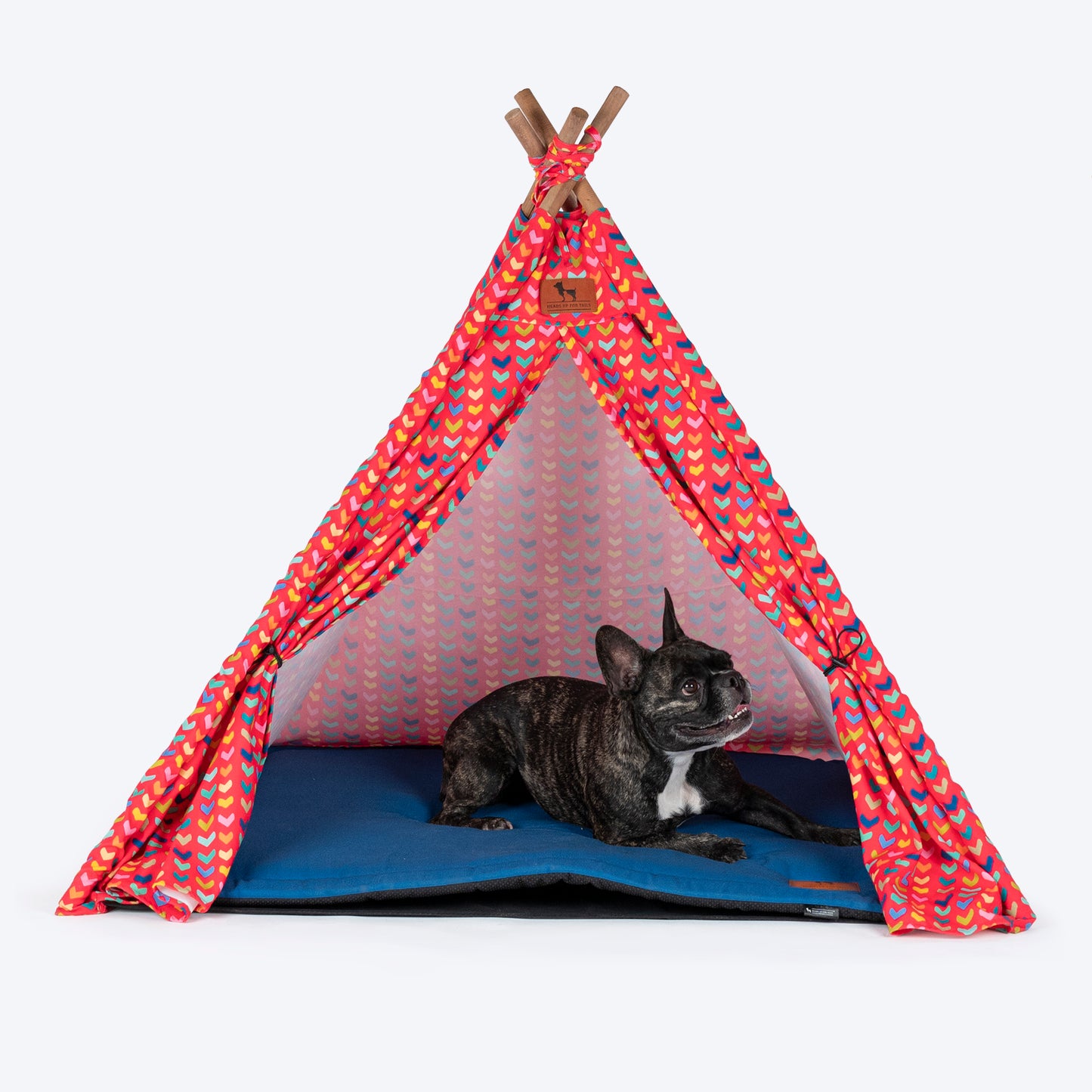 HUFT Heart To Heart Teepee Tent - Blue & Red - Heads Up For Tails