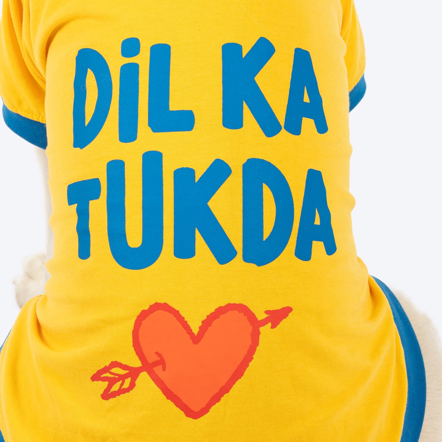 HUFT Dil Ka Tukda Printed T-Shirt For Dog - Yellow
